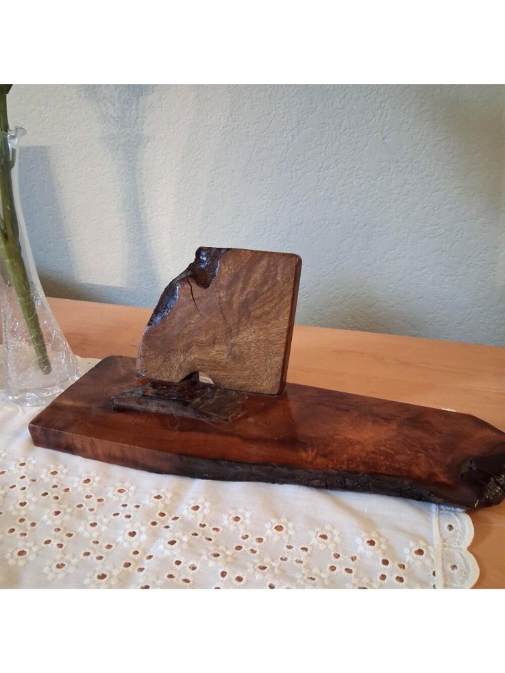 Handmade Wooden Device Stand, Desk Organizer Device Dock, Rustic Primitive